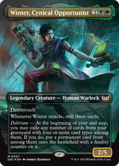 Winter, Cynical Opportunist (Borderless) [Duskmourn: House of Horror Commander] | Card Merchant Takapuna