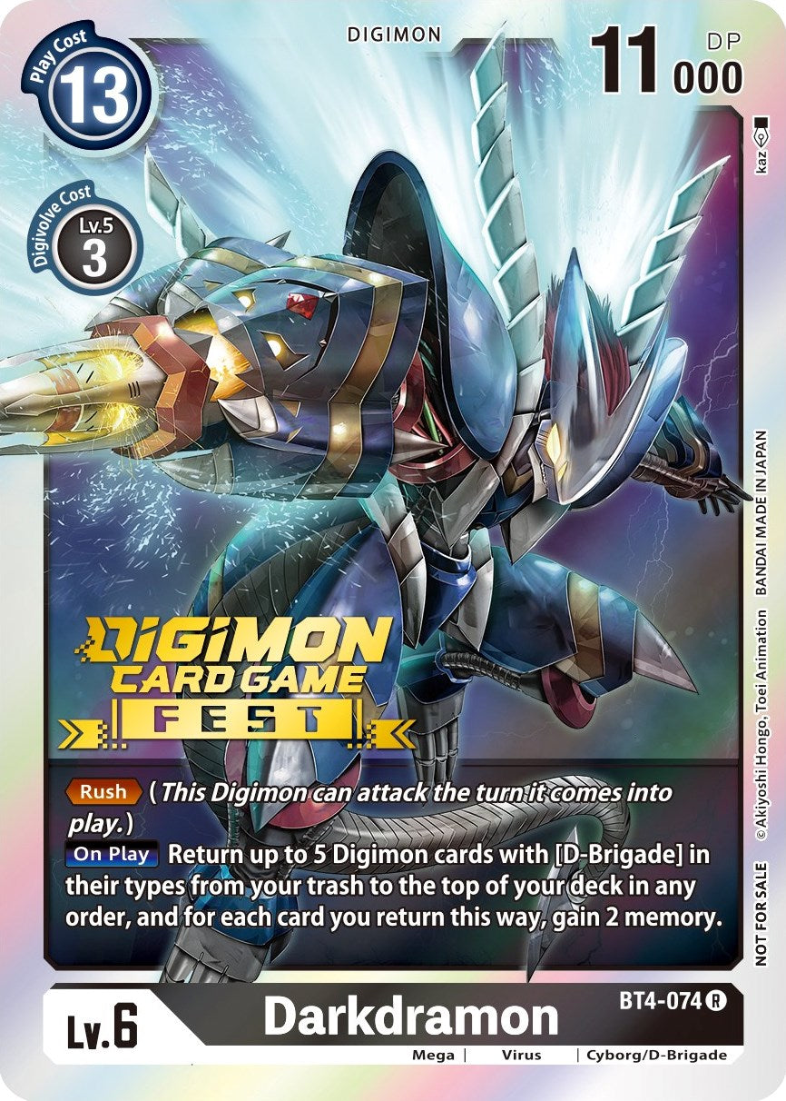 Darkdramon [BT4-074] (Digimon Card Game Fest 2022) [Great Legend Promos] | Card Merchant Takapuna