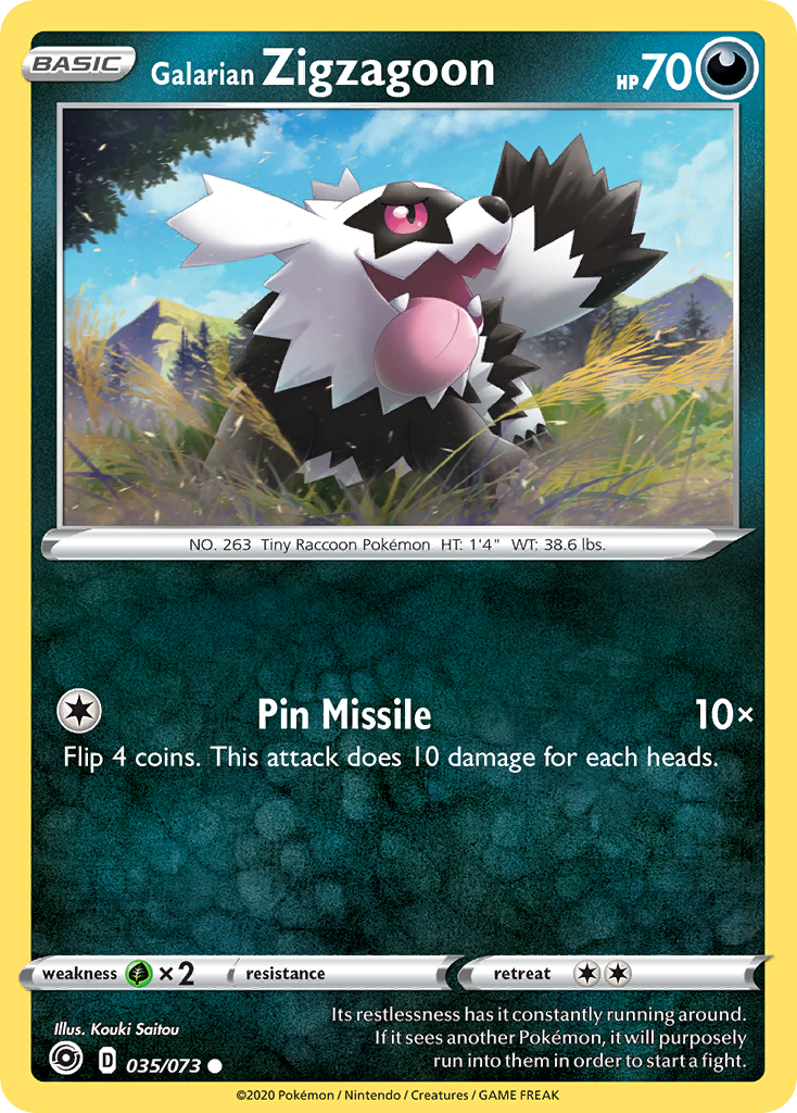 Galarian Zigzagoon (035/073) [Sword & Shield: Champion's Path] | Card Merchant Takapuna