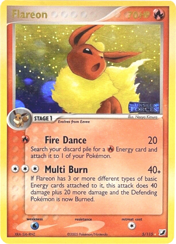 Flareon (5/115) (Stamped) [EX: Unseen Forces] | Card Merchant Takapuna