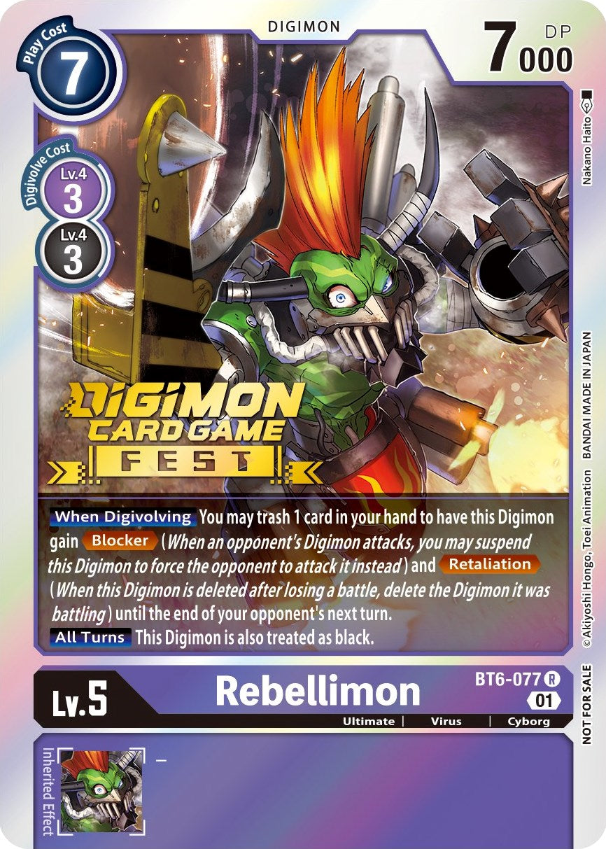 Rebellimon [BT6-077] (Digimon Card Game Fest 2022) [Double Diamond Promos] | Card Merchant Takapuna