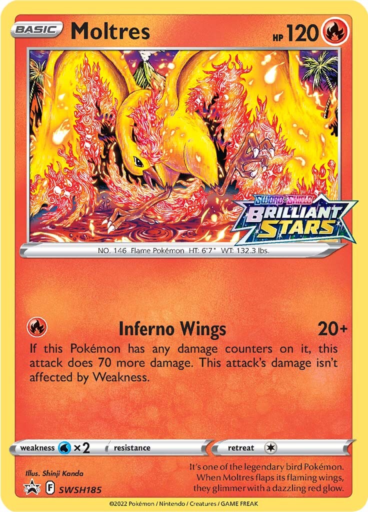 Moltres (SWSH185) (Prerelease Promo) [Sword & Shield: Black Star Promos] | Card Merchant Takapuna