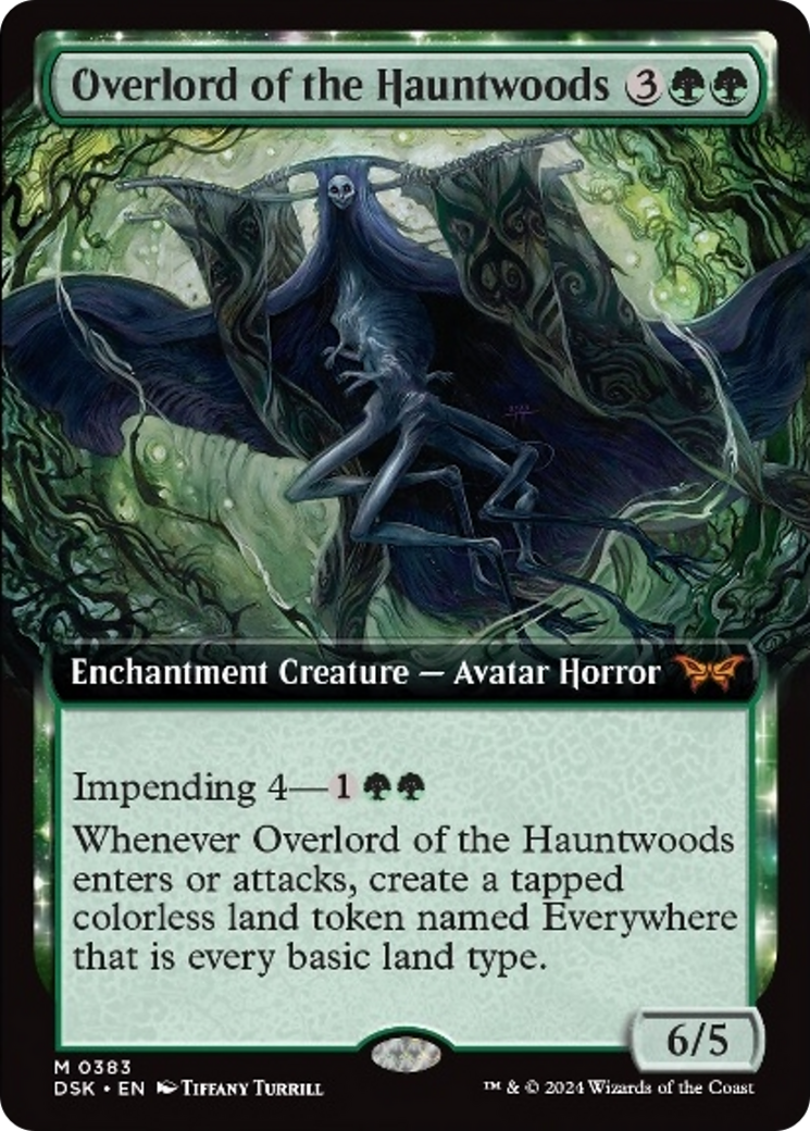 Overlord of the Hauntwoods (Extended Art) [Duskmourn: House of Horror] | Card Merchant Takapuna