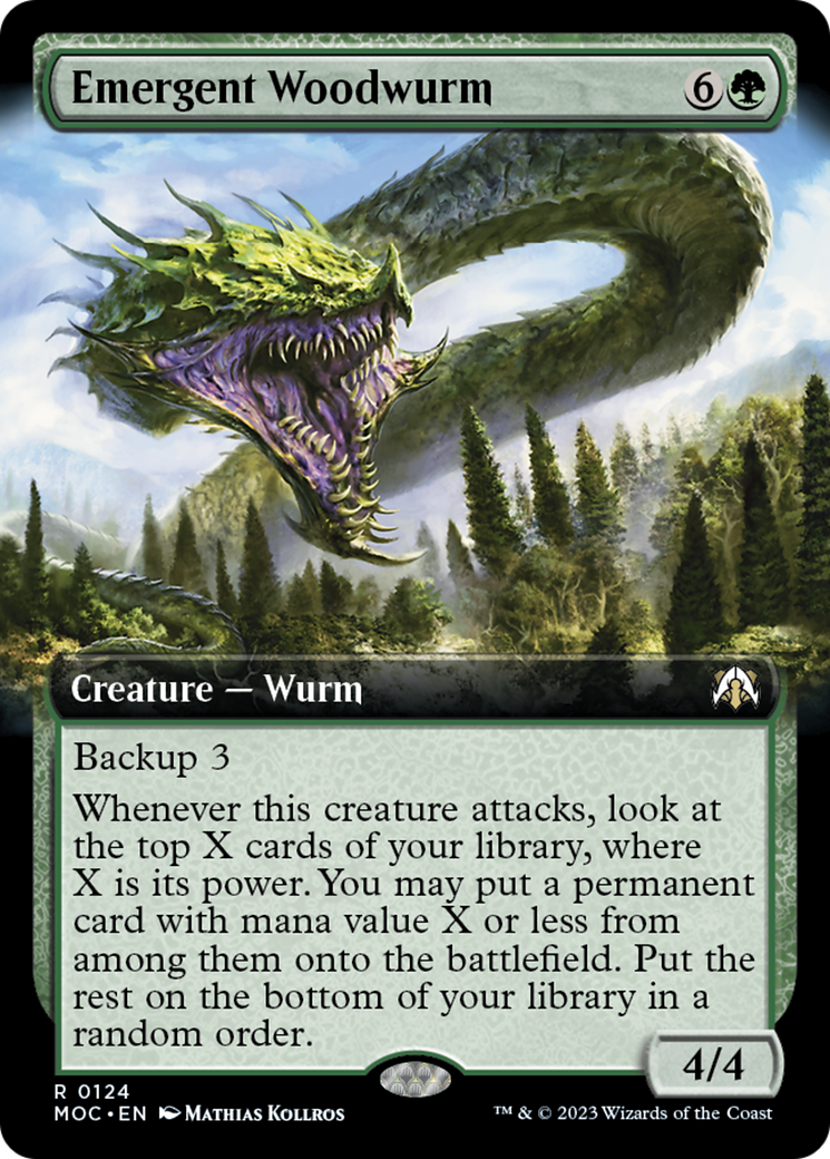 Emergent Woodwurm (Extended Art) [March of the Machine Commander] | Card Merchant Takapuna