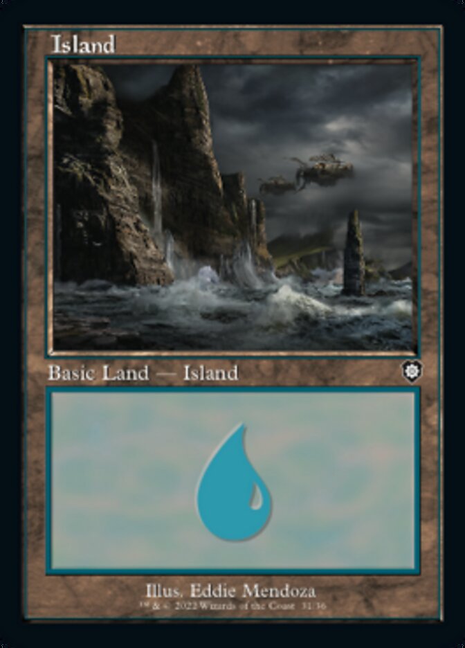 Island (031) (Retro) [The Brothers' War Commander] | Card Merchant Takapuna