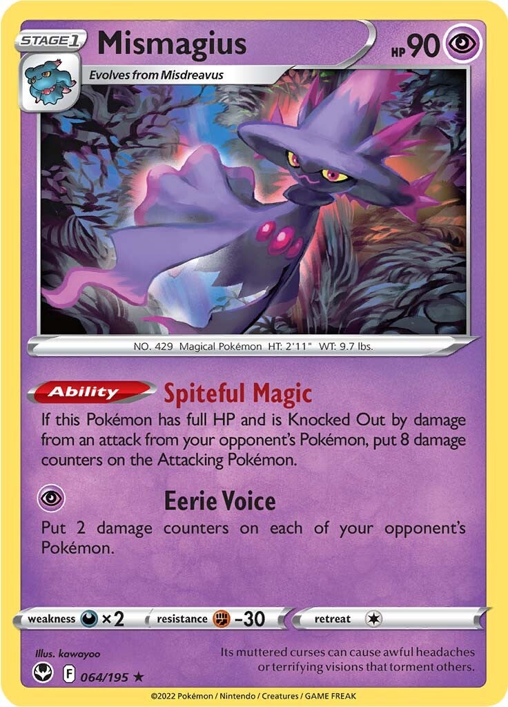 Mismagius (064/195) [Sword & Shield: Silver Tempest] | Card Merchant Takapuna