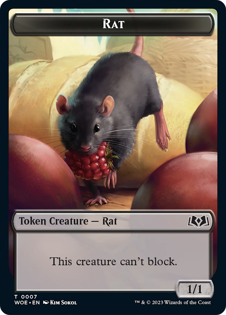 Rat // Food (0013) Double-Sided Token [Wilds of Eldraine Tokens] | Card Merchant Takapuna