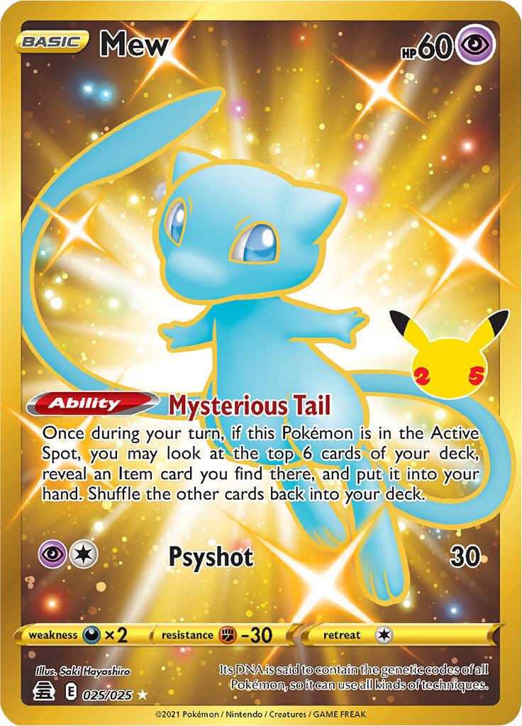 Mew (025/025) (Gold) [Celebrations: 25th Anniversary] | Card Merchant Takapuna