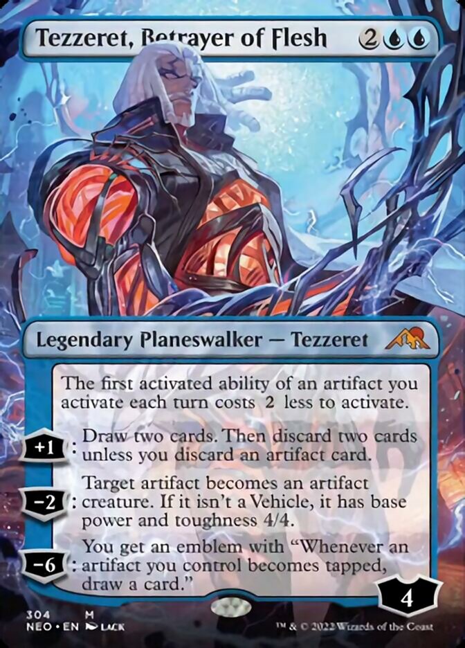 Tezzeret, Betrayer of Flesh (Borderless) [Kamigawa: Neon Dynasty] | Card Merchant Takapuna