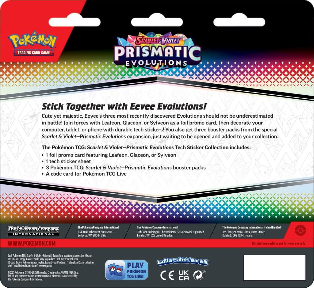 **PRE-ORDER** PKM S&V Prismatic Evolutions - Tech Sticker Collection | Card Merchant Takapuna