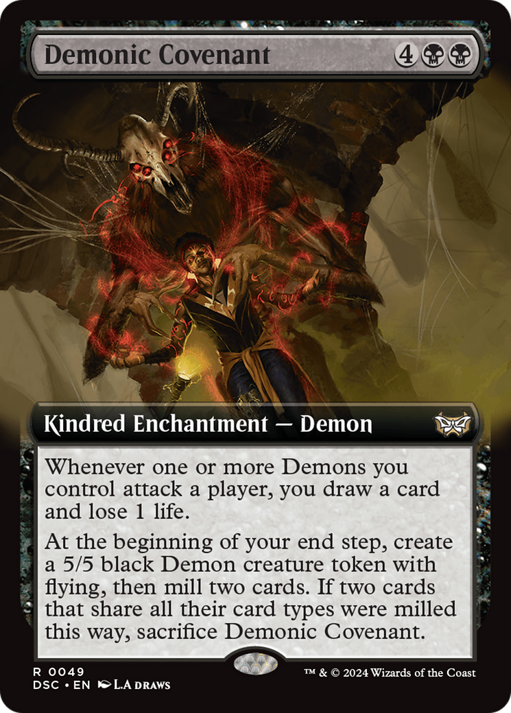 Demonic Covenant (Extended Art) [Duskmourn: House of Horror Commander] | Card Merchant Takapuna