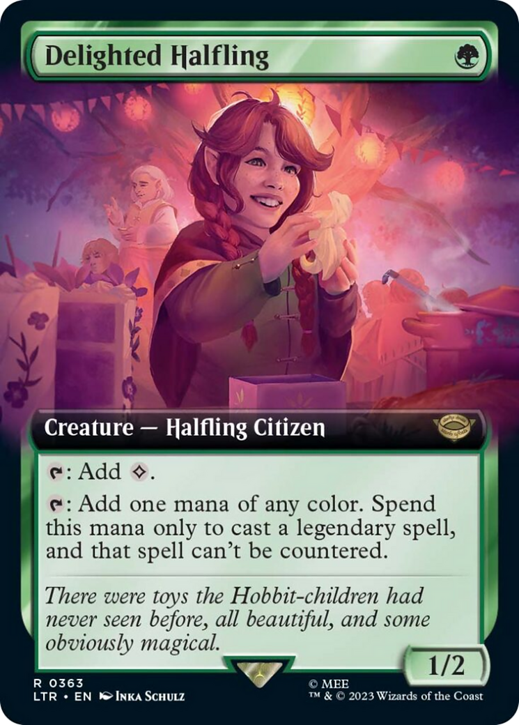 Delighted Halfling (Extended Art) [The Lord of the Rings: Tales of Middle-Earth] | Card Merchant Takapuna