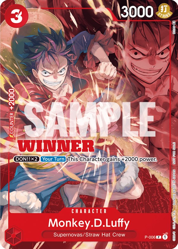 Monkey.D.Luffy (P-006) (Winner Pack Vol. 1) [One Piece Promotion Cards] | Card Merchant Takapuna