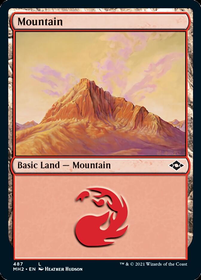 Mountain (487) (Foil Etched) [Modern Horizons 2] | Card Merchant Takapuna