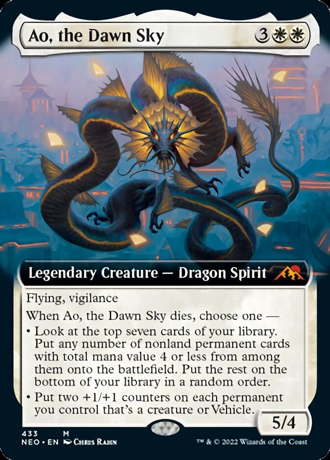 Ao, the Dawn Sky (Extended Art) [Kamigawa: Neon Dynasty] | Card Merchant Takapuna