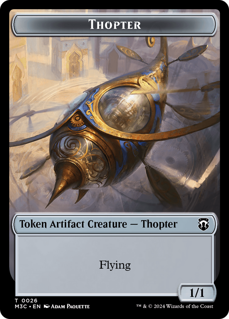 Aetherborn (Ripple Foil) // Thopter Double-Sided Token [Modern Horizons 3 Commander Tokens] | Card Merchant Takapuna