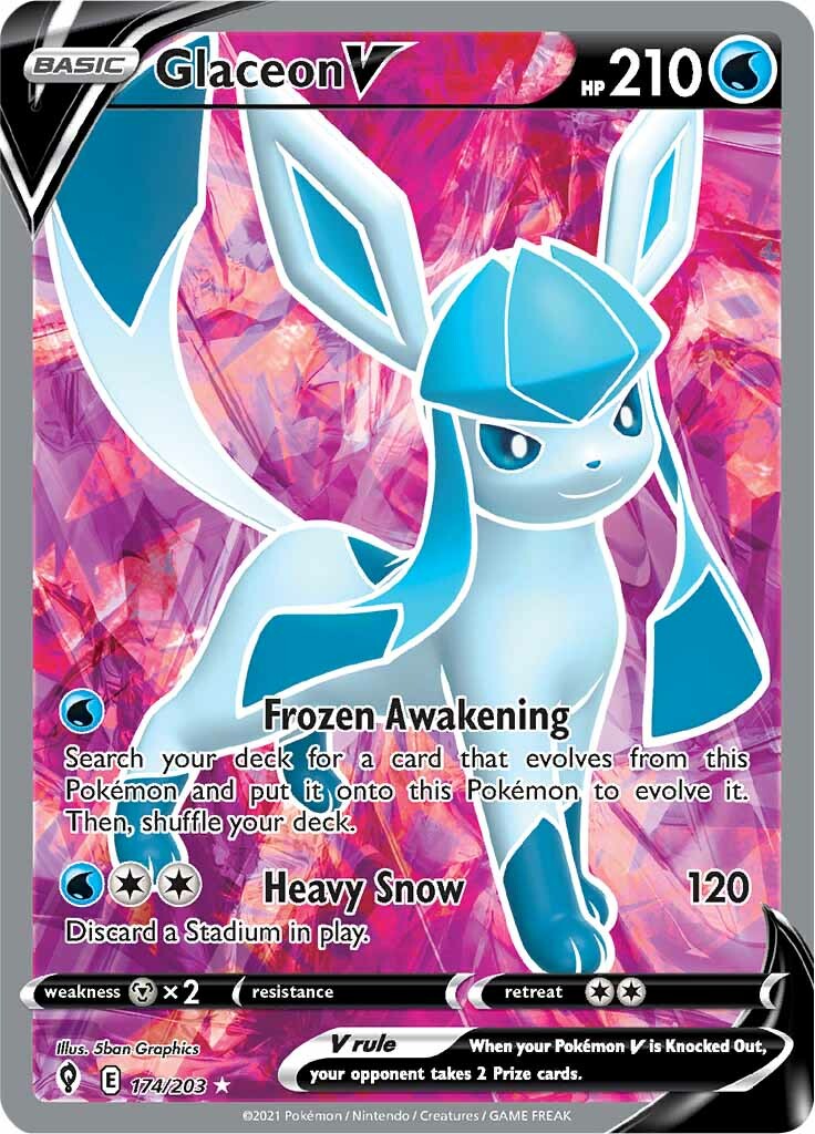 Glaceon V (174/203) [Sword & Shield: Evolving Skies] | Card Merchant Takapuna