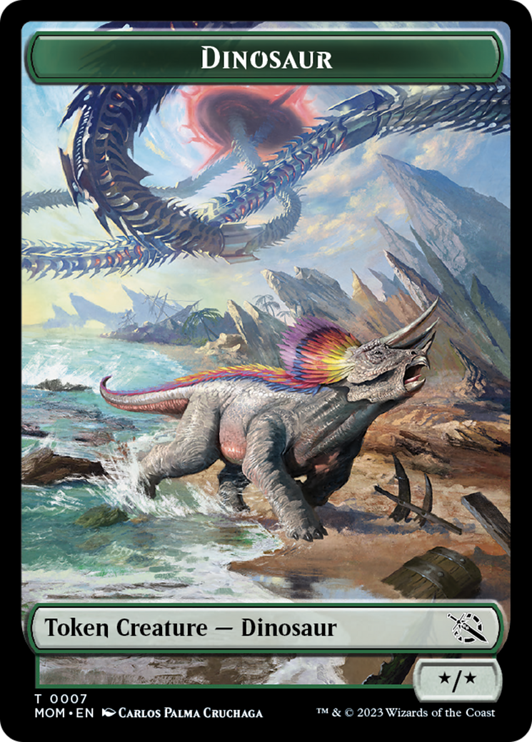 Warrior // Dinosaur Double-Sided Token [March of the Machine Tokens] | Card Merchant Takapuna