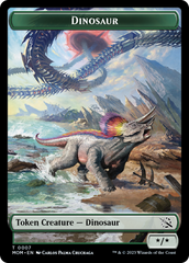 Warrior // Dinosaur Double-Sided Token [March of the Machine Tokens] | Card Merchant Takapuna