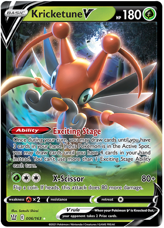 Kricketune V (006/163) [Sword & Shield: Battle Styles] | Card Merchant Takapuna