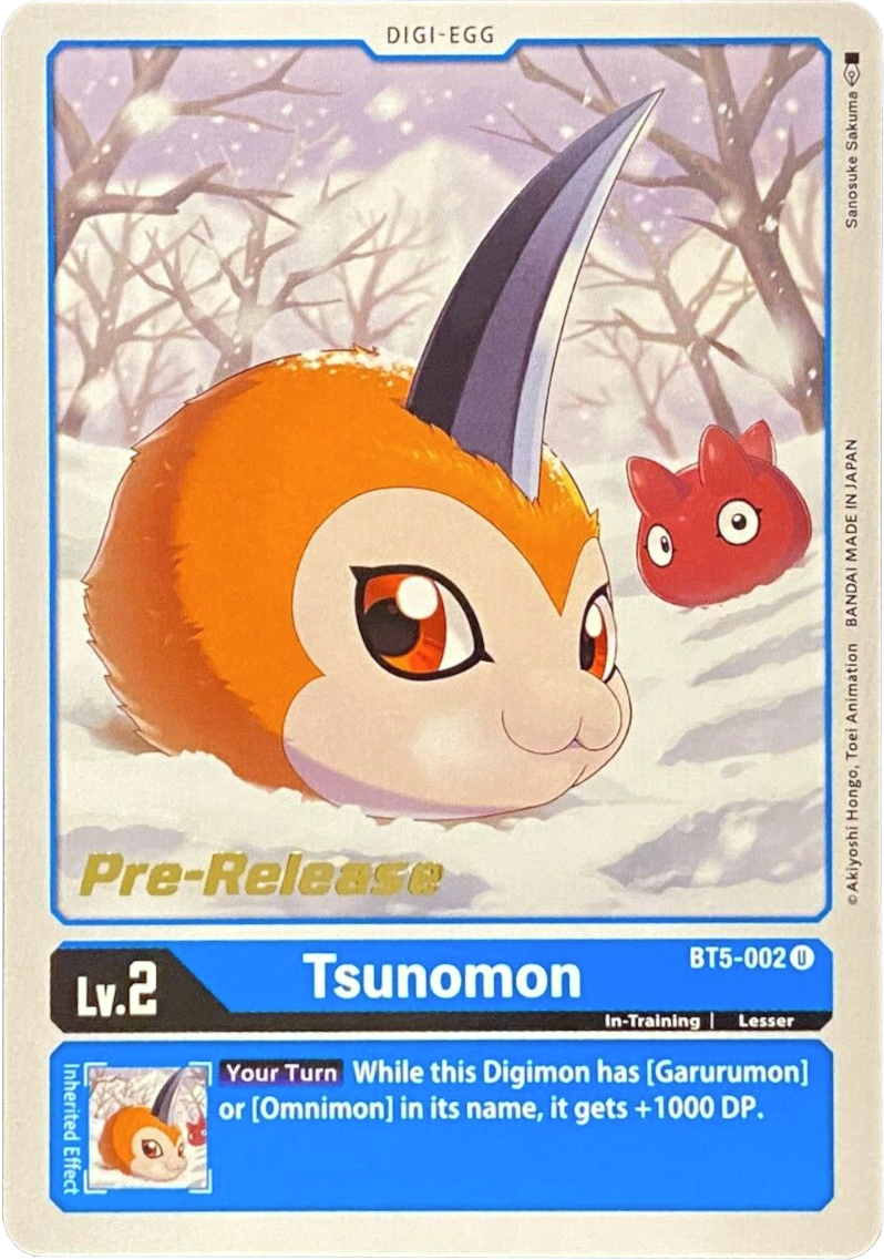 Tsunomon [BT5-002] [Battle of Omni Pre-Release Promos] | Card Merchant Takapuna