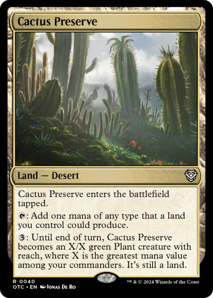 Cactus Preserve [Outlaws of Thunder Junction Commander] | Card Merchant Takapuna