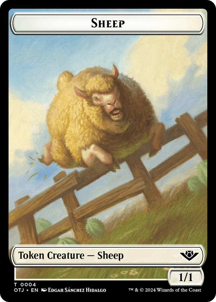 Sheep Token [Outlaws of Thunder Junction Tokens] | Card Merchant Takapuna