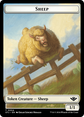 Mercenary // Sheep Double-Sided Token [Outlaws of Thunder Junction Tokens] | Card Merchant Takapuna