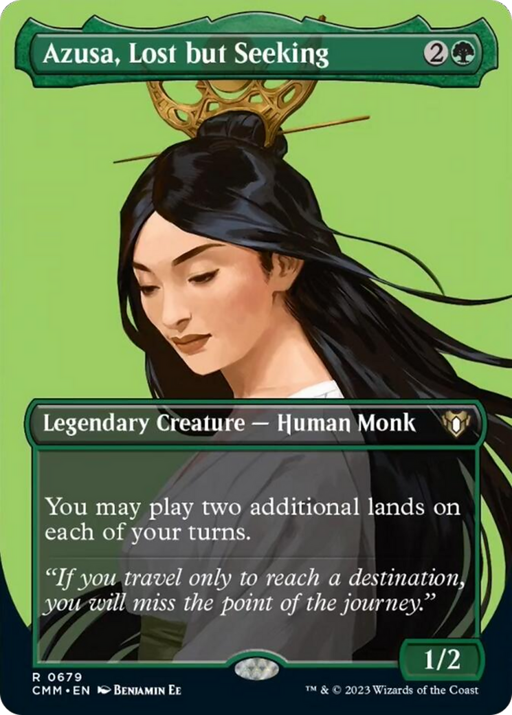 Azusa, Lost but Seeking (Borderless Profile) [Commander Masters] | Card Merchant Takapuna