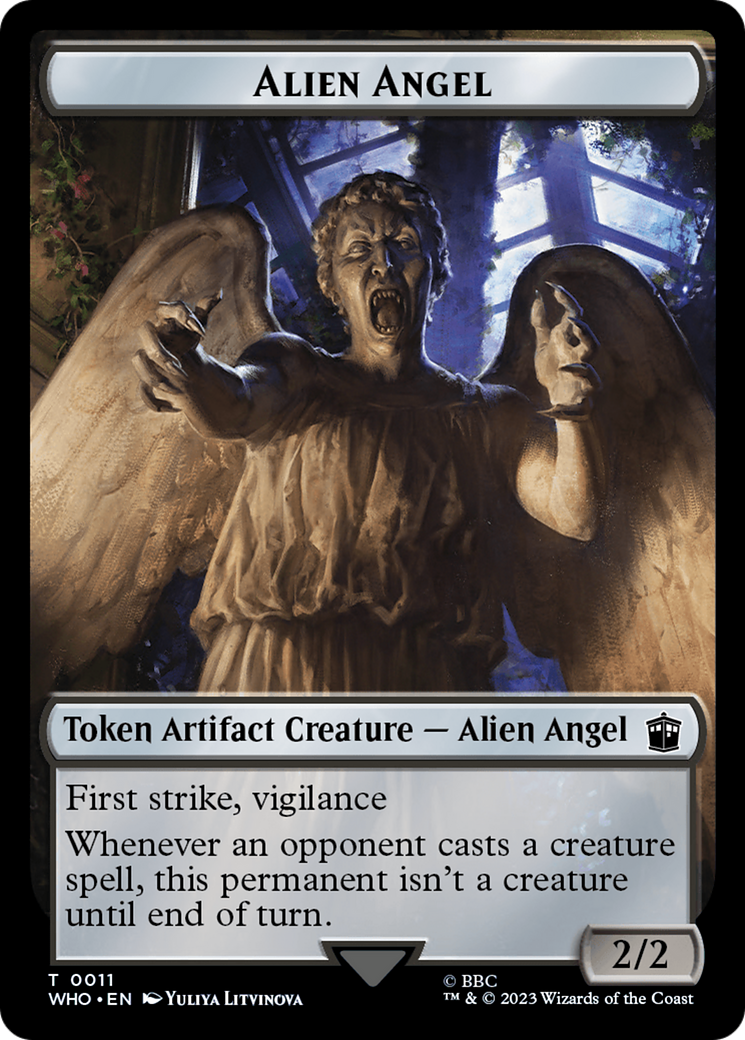 Alien Angel // Mutant Double-Sided Token [Doctor Who Tokens] | Card Merchant Takapuna