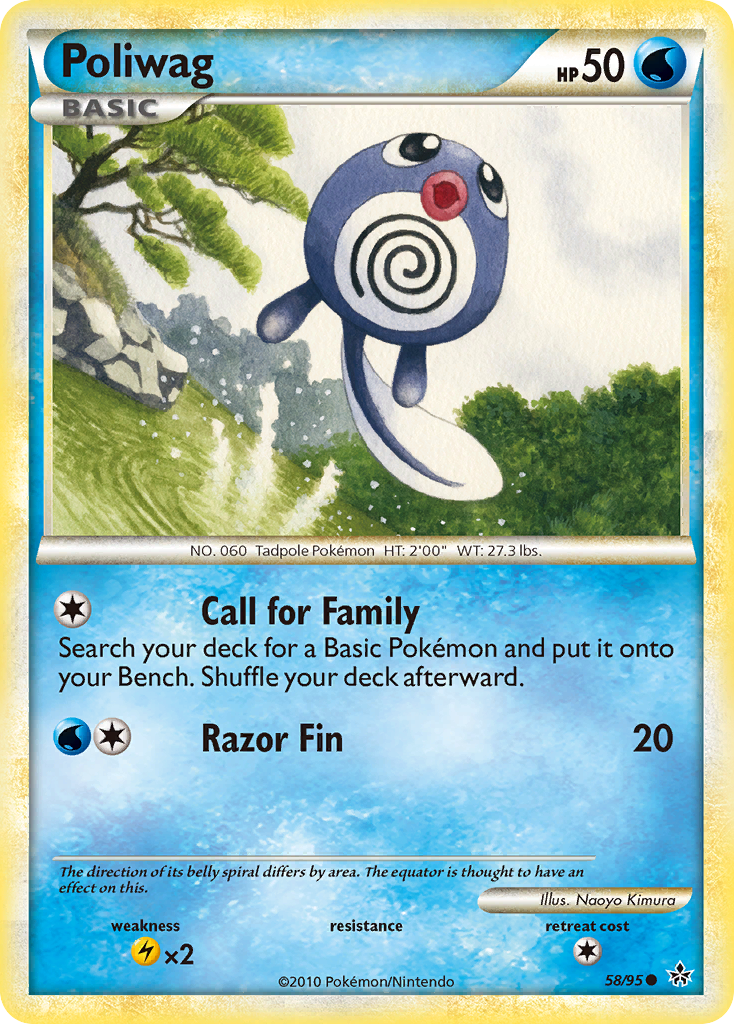 Poliwag (58/95) [HeartGold & SoulSilver: Unleashed] | Card Merchant Takapuna