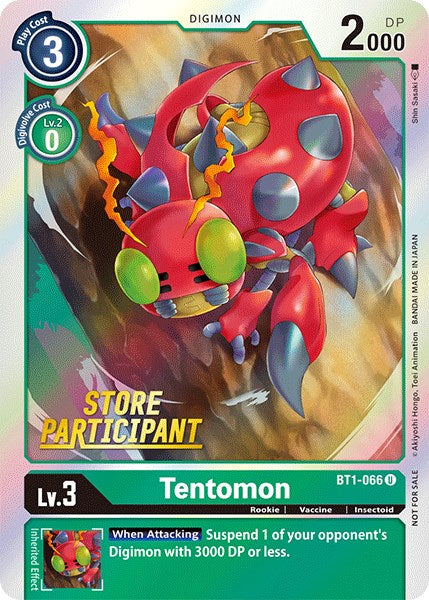 Tentomon [BT1-066] (Store Participant) [Release Special Booster Promos] | Card Merchant Takapuna