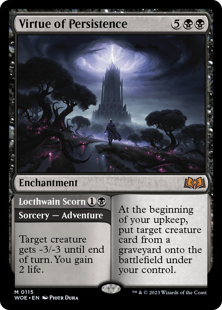 Virtue of Persistence // Locthwain Scorn [Wilds of Eldraine] | Card Merchant Takapuna