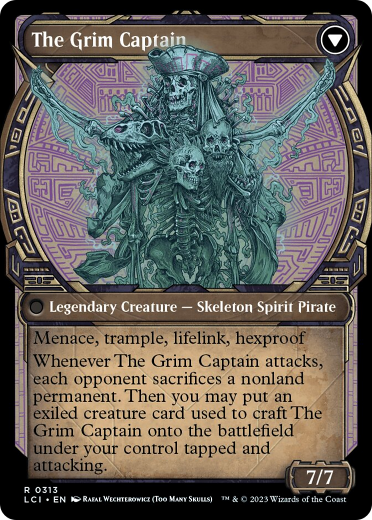 Throne of the Grim Captain // The Grim Captain (Showcase) [The Lost Caverns of Ixalan] | Card Merchant Takapuna