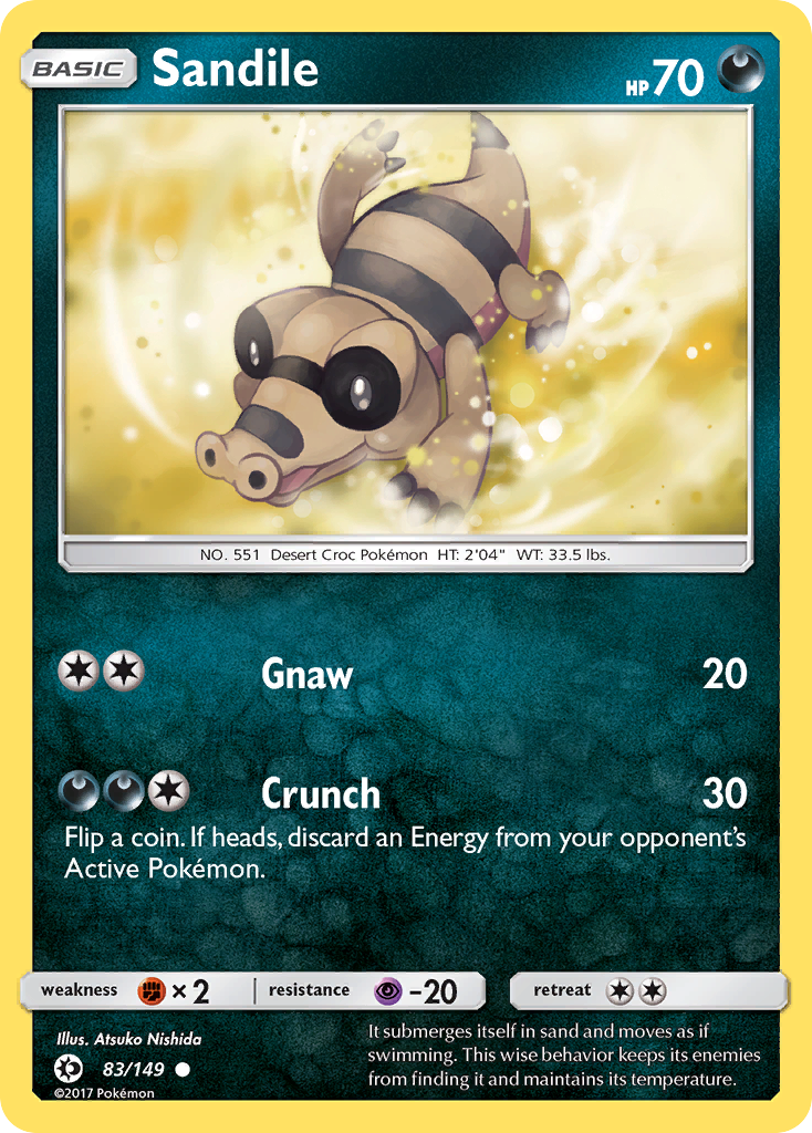 Sandile (83/149) [Sun & Moon: Base Set] | Card Merchant Takapuna