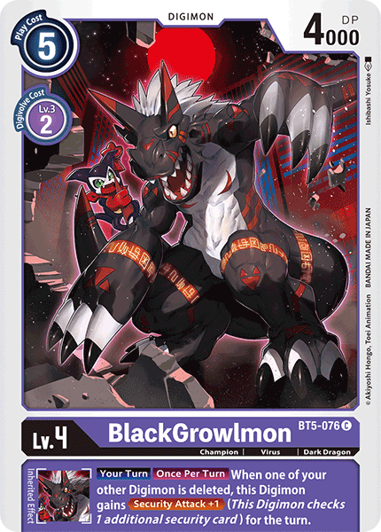 BlackGrowlmon [BT5-076] [Battle of Omni] | Card Merchant Takapuna