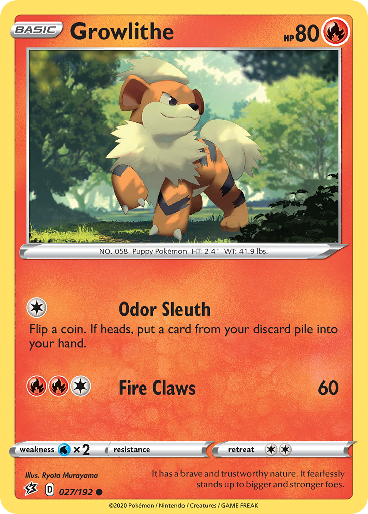 Growlithe (027/192) [Sword & Shield: Rebel Clash] | Card Merchant Takapuna