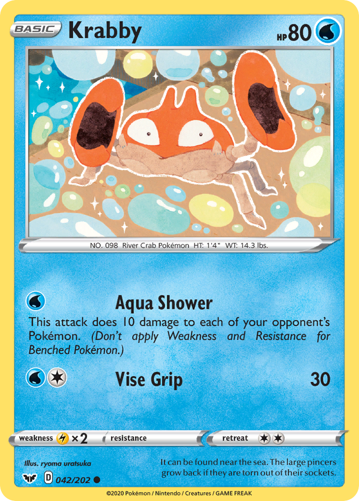 Krabby (042/202) [Sword & Shield: Base Set] | Card Merchant Takapuna