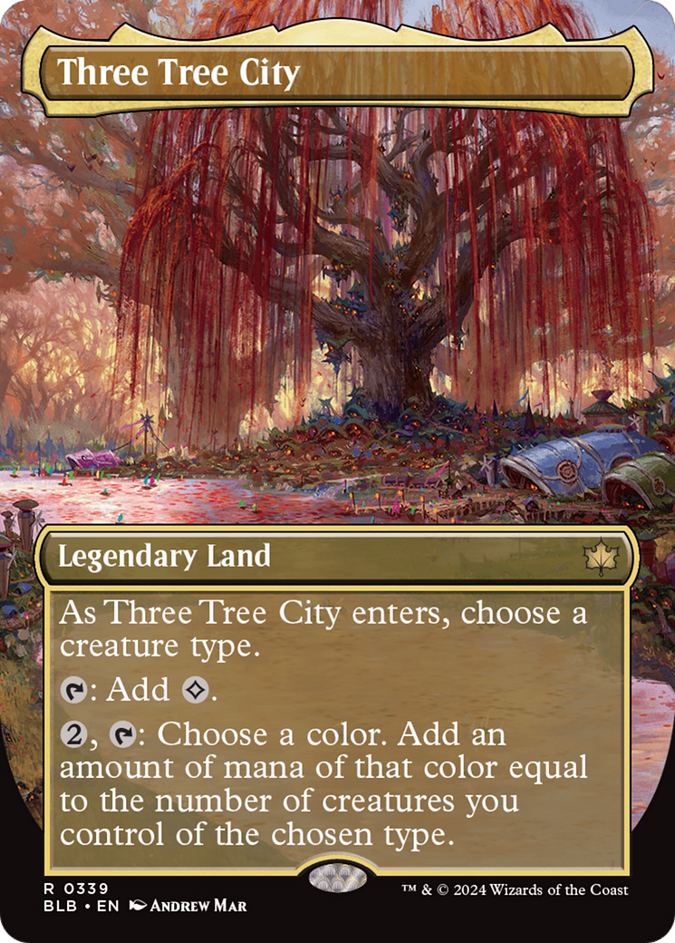 Three Tree City (Borderless) (0339) [Bloomburrow] | Card Merchant Takapuna