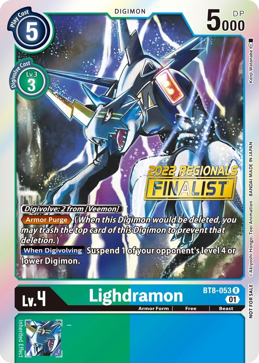 Lighdramon [BT8-053] (2022 Championship Offline Regional) (Online Finalist) [New Awakening Promos] | Card Merchant Takapuna