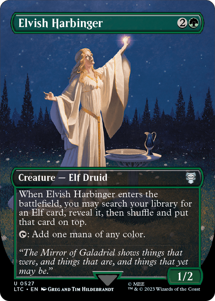 Elvish Harbinger (Borderless) [The Lord of the Rings: Tales of Middle-Earth Commander] | Card Merchant Takapuna