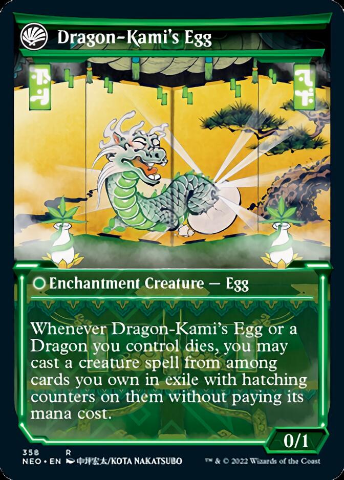 The Dragon-Kami Reborn // Dragon-Kami's Egg (Showcase Soft Glow) [Kamigawa: Neon Dynasty] | Card Merchant Takapuna