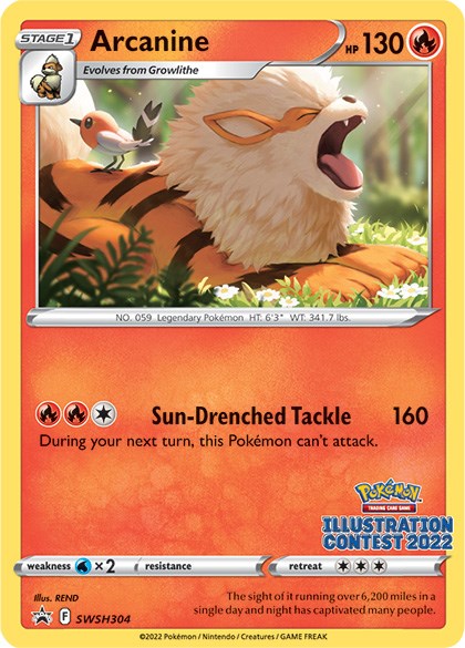 Arcanine (SWSH304) (Illustration Contest 2022) [Sword & Shield: Black Star Promos] | Card Merchant Takapuna