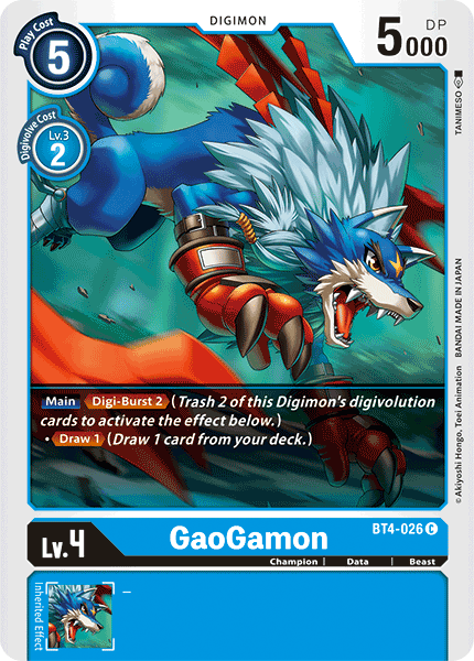 GaoGamon [BT4-026] [Great Legend] | Card Merchant Takapuna