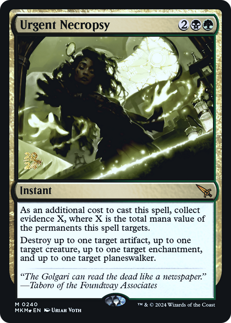 Urgent Necropsy [Murders at Karlov Manor Prerelease Promos] | Card Merchant Takapuna