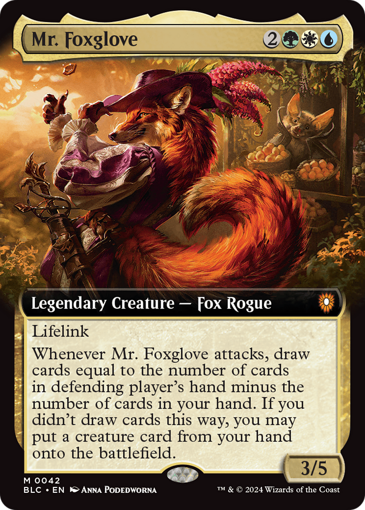 Mr. Foxglove (Extended Art) [Bloomburrow Commander] | Card Merchant Takapuna