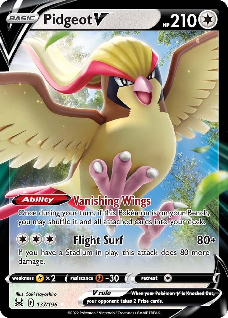 Pidgeot V (137/196) [Sword & Shield: Lost Origin] | Card Merchant Takapuna