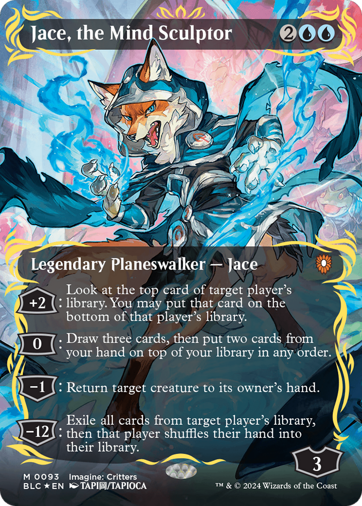 Jace, the Mind Sculptor (Borderless) (Raised Foil) [Bloomburrow Commander] | Card Merchant Takapuna