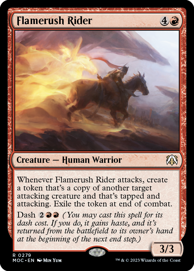 Flamerush Rider [March of the Machine Commander] | Card Merchant Takapuna