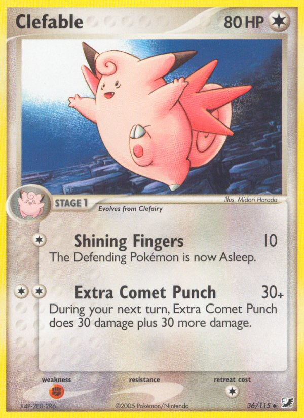 Clefable (36/115) [EX: Unseen Forces] | Card Merchant Takapuna